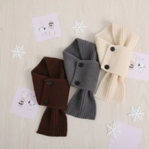 Cozy Kids Winter Button Muffler Stylish Neckwear