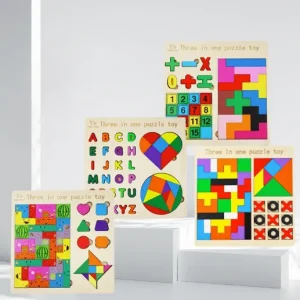 3-in-1 Wooden Educational Puzzle for Kids