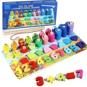 6-in-1 Wooden Logarithmic Board Toy