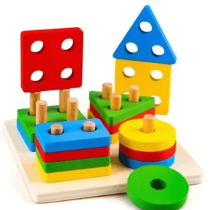 Wooden Shape Sorter Toy for Toddlers