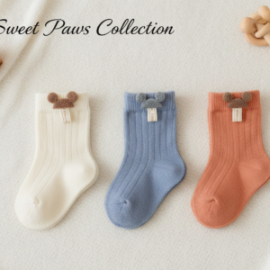 1 Pair Warm Baby Socks Set -Thick Cotton Terry Anti-Slip Baby