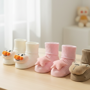 Cute Cartoon Baby Anti-Slip Knee Pads Floor Socks | Toddler Crawling Leg Warmers