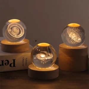 Amazing 3D Crystal Solar System Globe Desk Lamp
